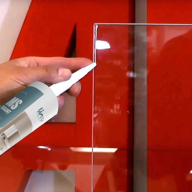 Transparent and elastic caulk bonding in construction and building applications. 