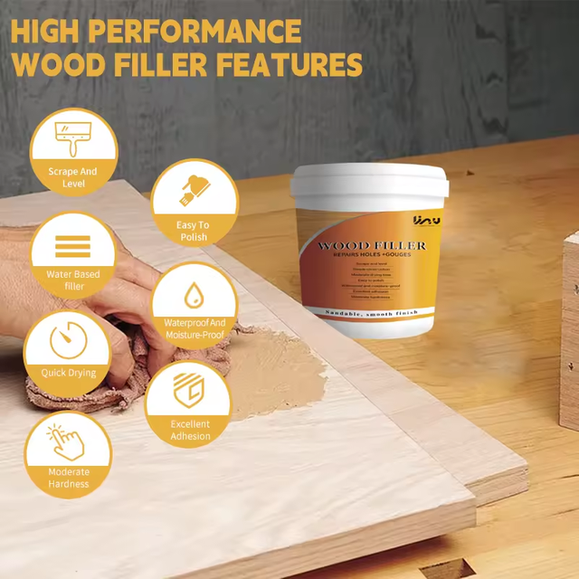 Interior&Exterior Easy Polish Waterproof And Moisture-Proof Excellent Adhesion Wood Furniture Pore Filler Repair For Woodworking Supplier