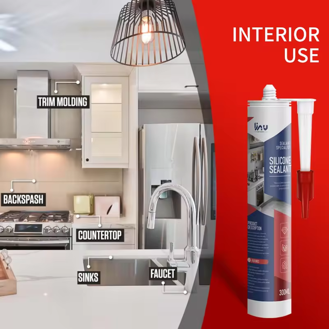 100% Silicone Resistant To UV Non Corrosive Bottle Low Odor Silicone Sealant For Kitchen And Bath