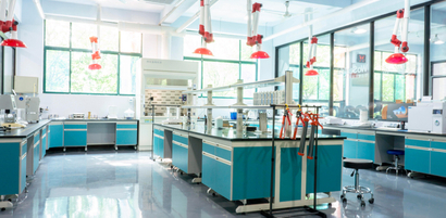 Lab technicians testing chemical sealants viscosity for industrial standards