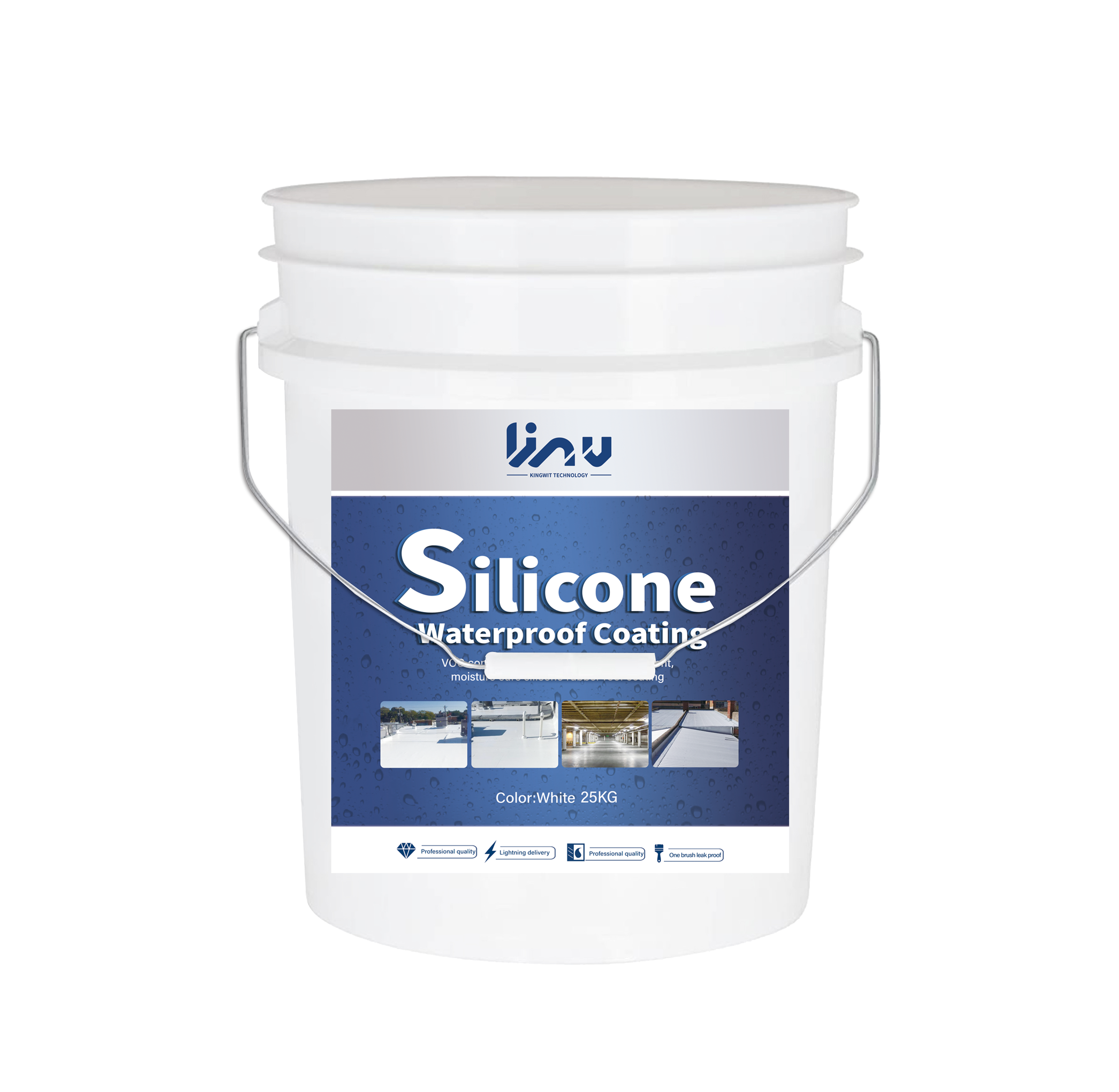 White grey 100% silicone waterproof coating for roofing