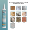 The Liquid Nail can bond to wood, plaster board, metal, particle board, fiber cement, plywood, ceramic, stone, bricks, concrete.